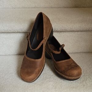 Womens ECCO Brown Leather Mary Janes